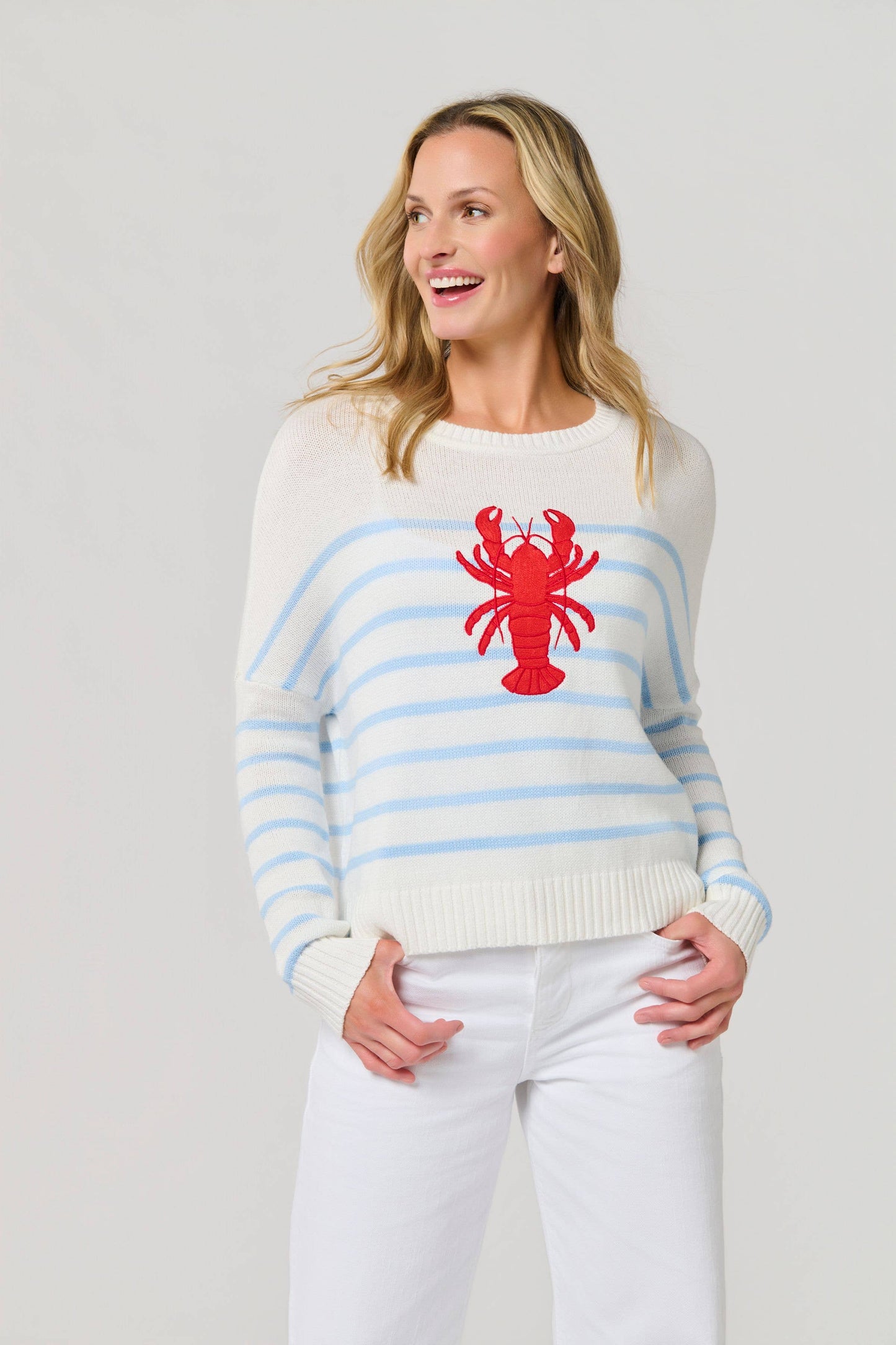 Shiraleah - LOBSTER RELAXED FASHION FIT SWEATER: MEDIUM