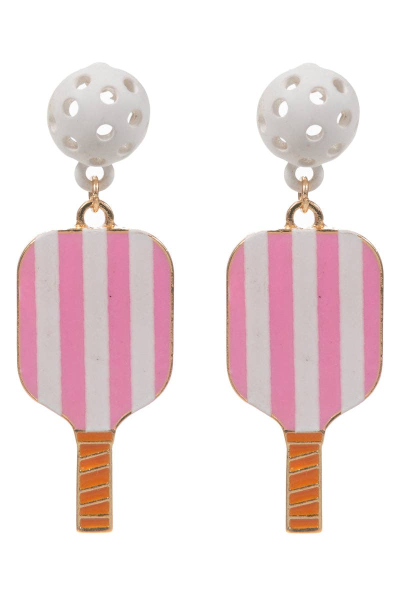 Designature New York - Sports Pickleball Enamel Pattern Post Earrings: PK / ONE