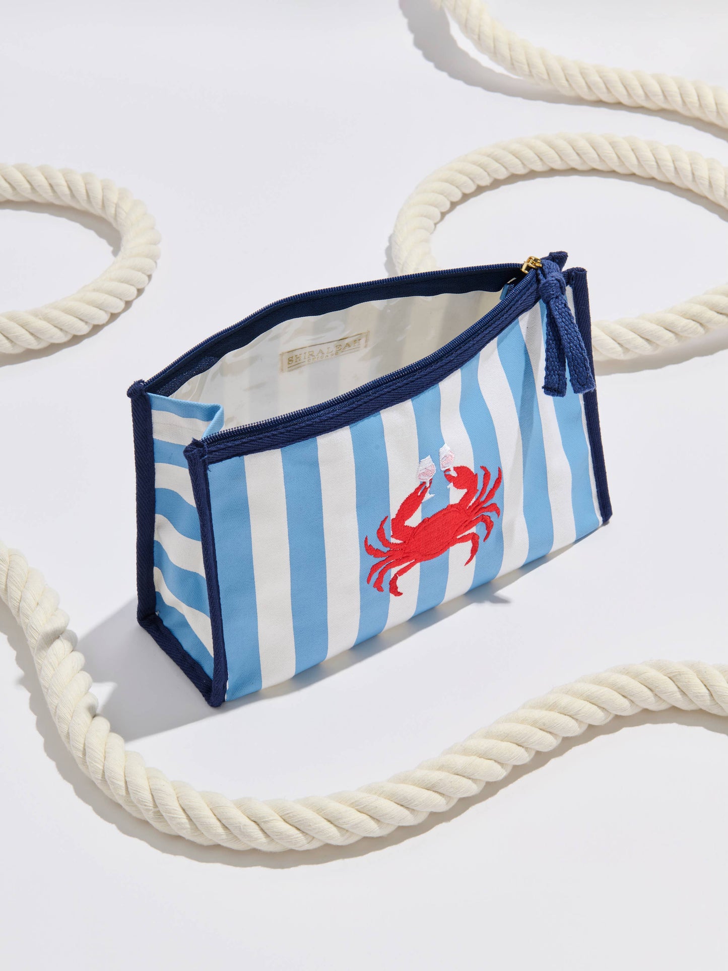 Shiraleah - CRAB & ROSÉ ZIP POUCH,BLUE