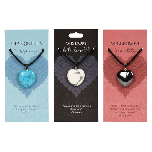 Benjamin International - Heart Pendants: Wisdom (White Howlite)