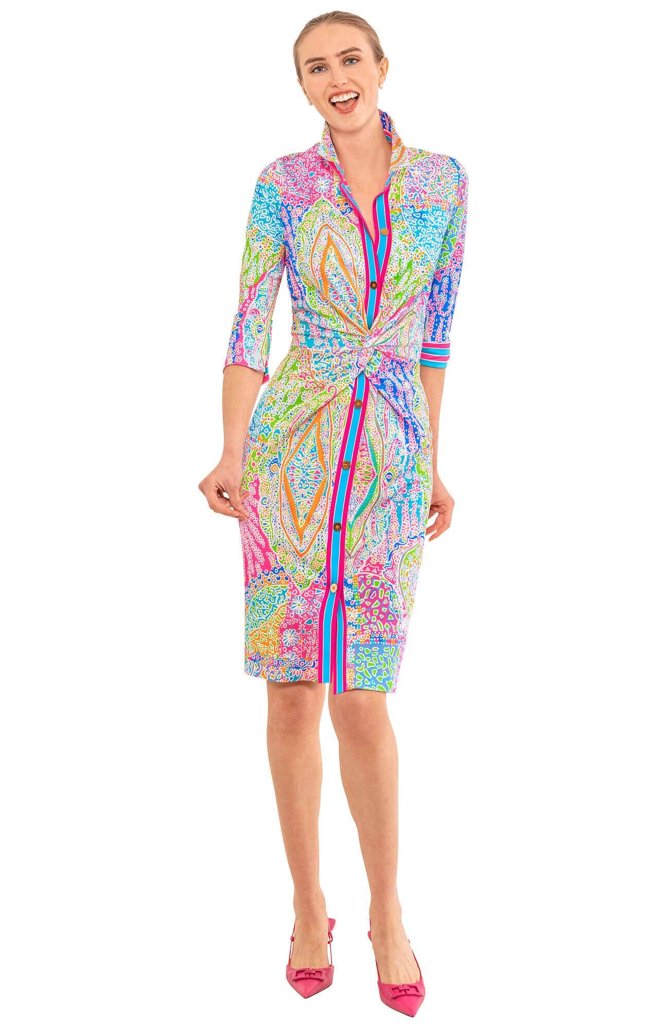 Gretchen Scott LLC - Twist & Shout Dress - Grand Bazaar: Brights / M