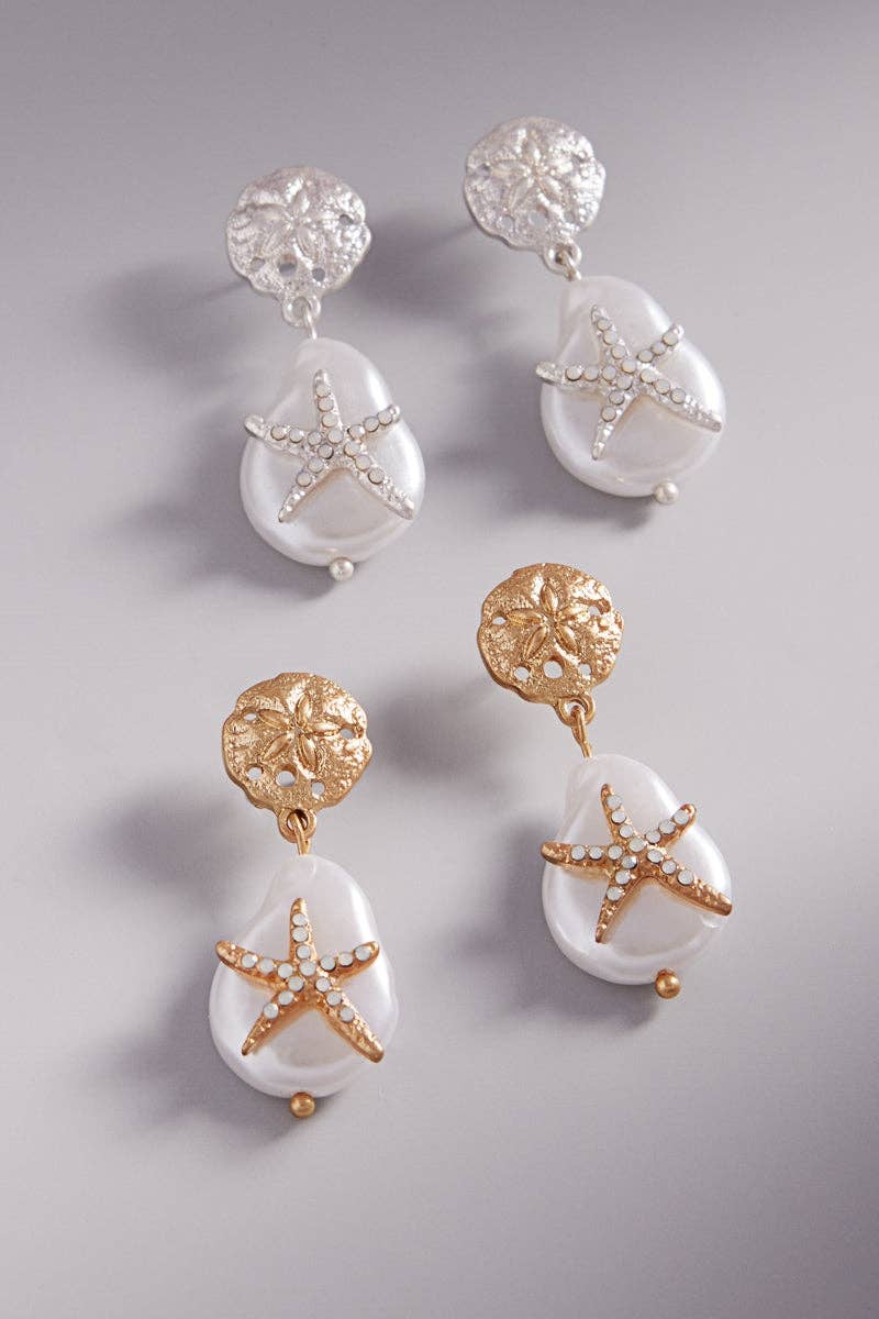 Designature New York - Summer Sealife Vintage Pearl Starfish Post Earring: VG / ONE