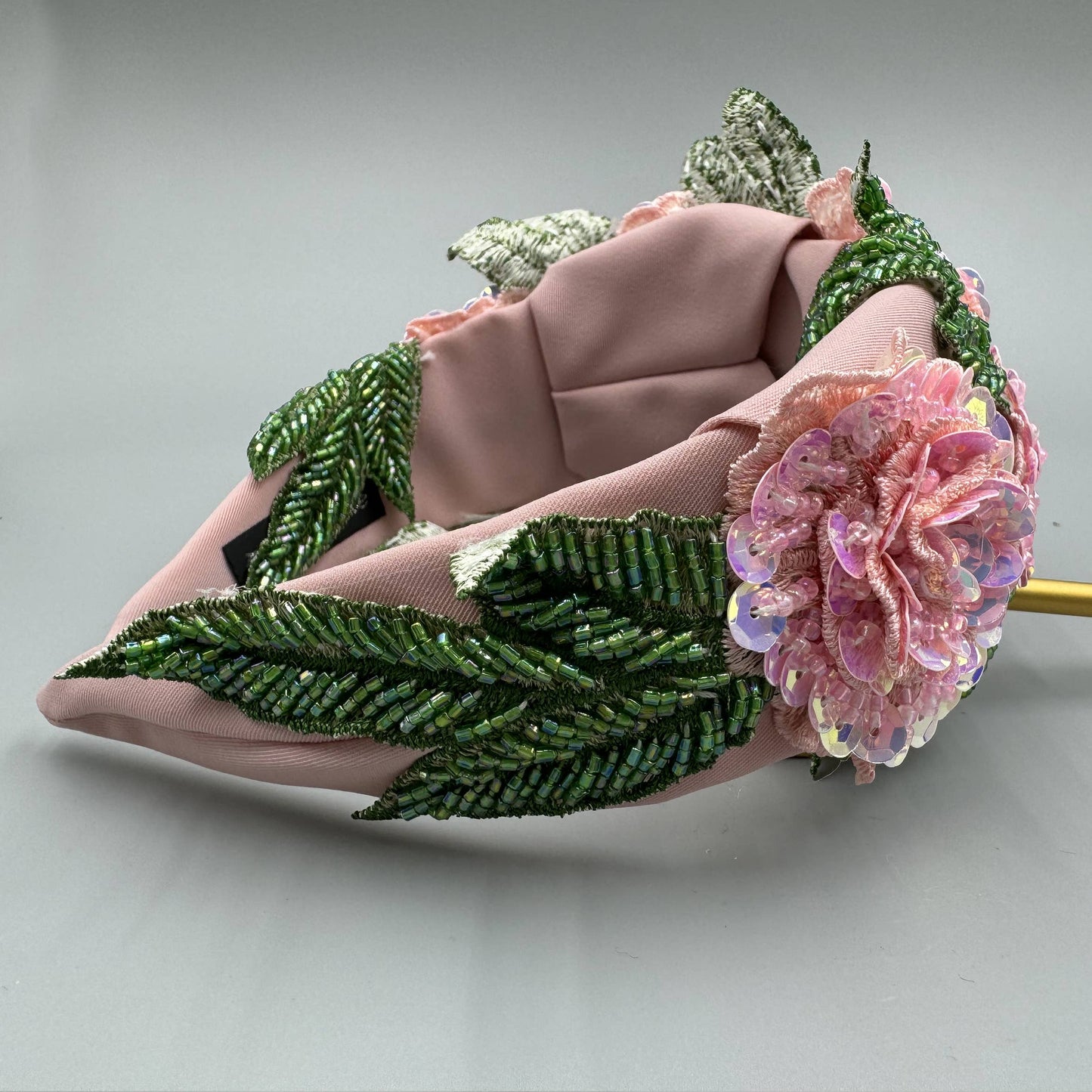 Ole - Floral Sequin Seed Bead Fabric Headband L4548