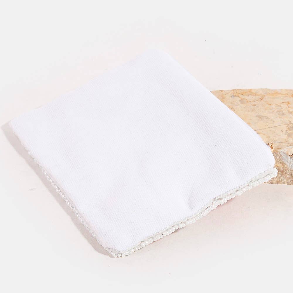 Collections by Fame Accessories - Pink Pearl Bead Ribbon Bow Mixed Beaded Coin Purse: MULTI