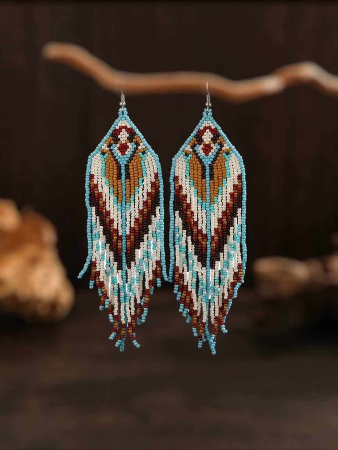 Handcrafted Beaded Fringe Earrings