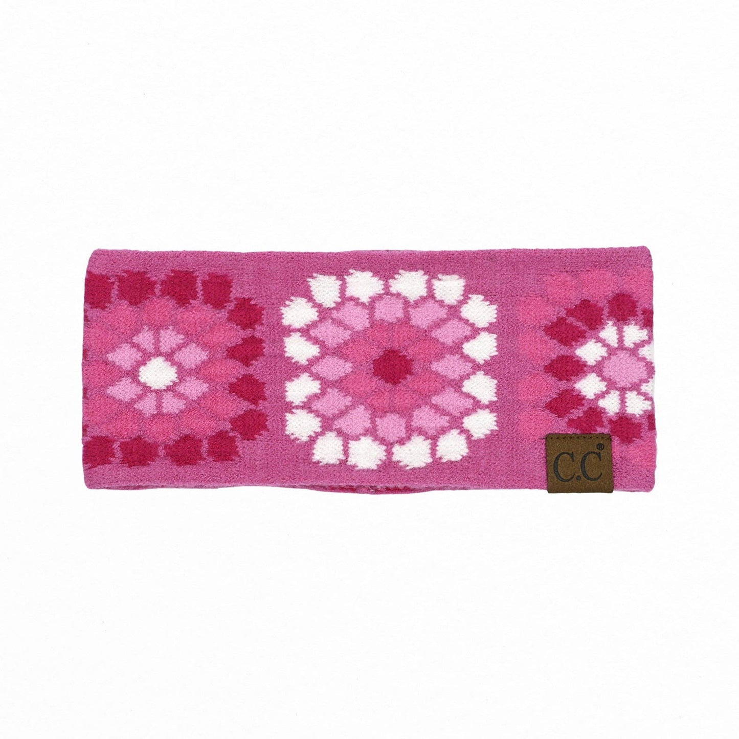 Truly Contagious - CC Flower Crochet Printed Head Wrap ( HW-7396 ): Ivory