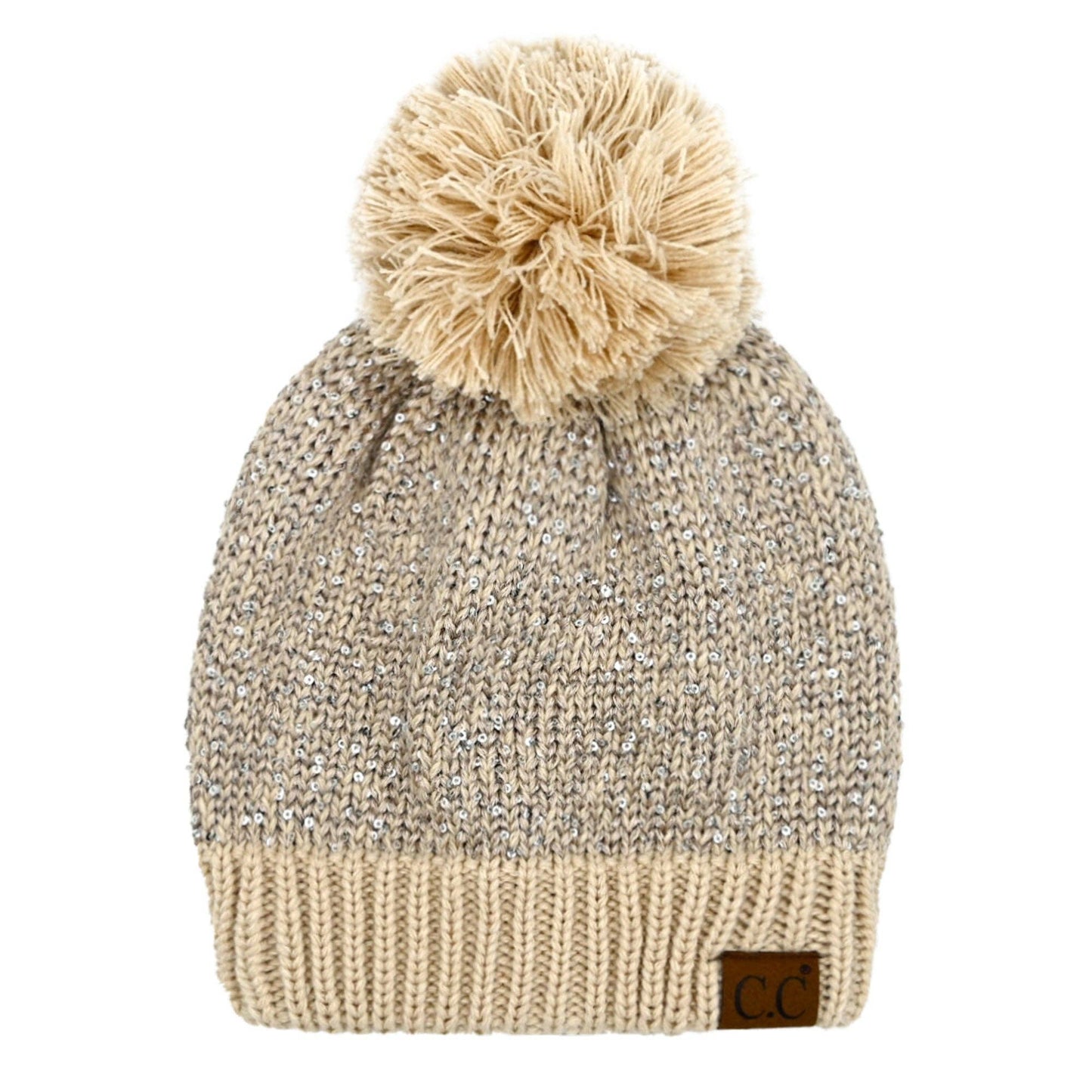 Truly Contagious - CC Sequin Pom Beanie ( HTE0034 ): Black/Silver