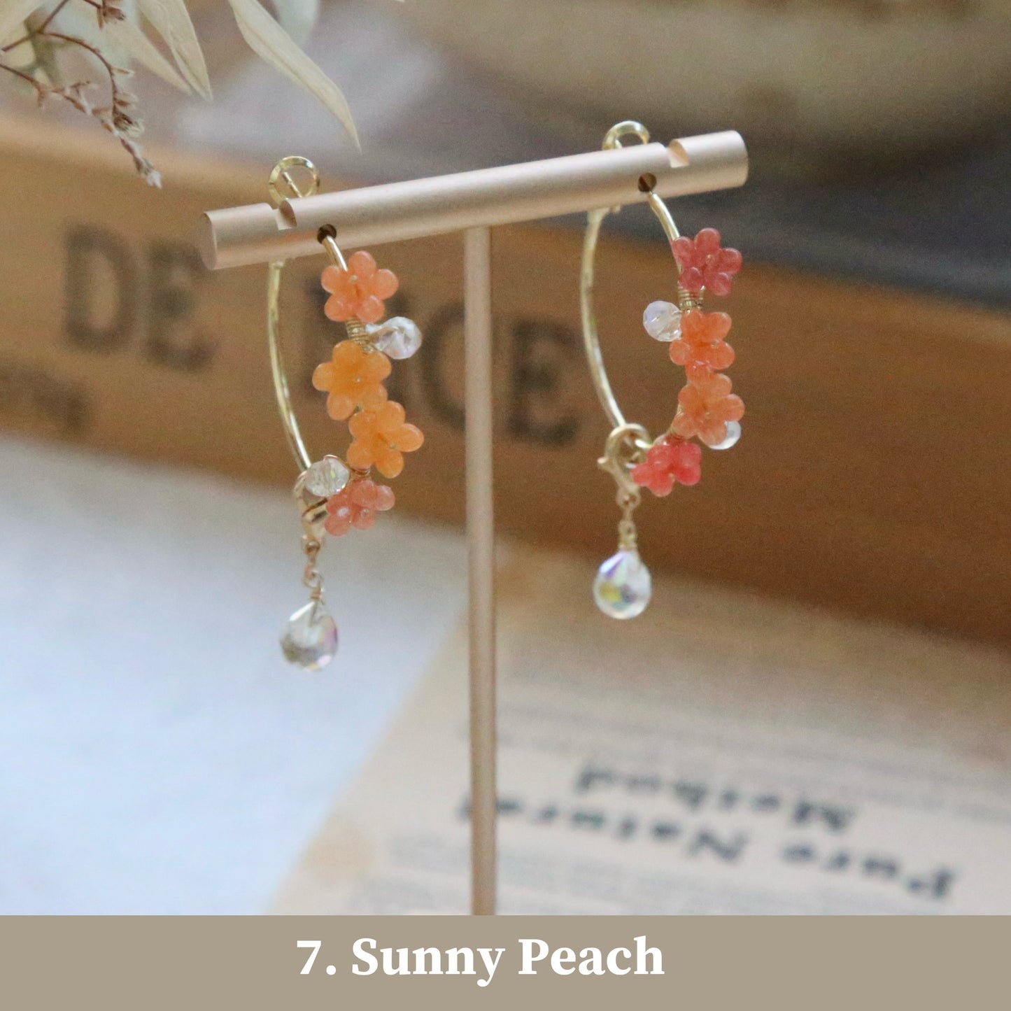 Gradient Flower Hoop Earrings