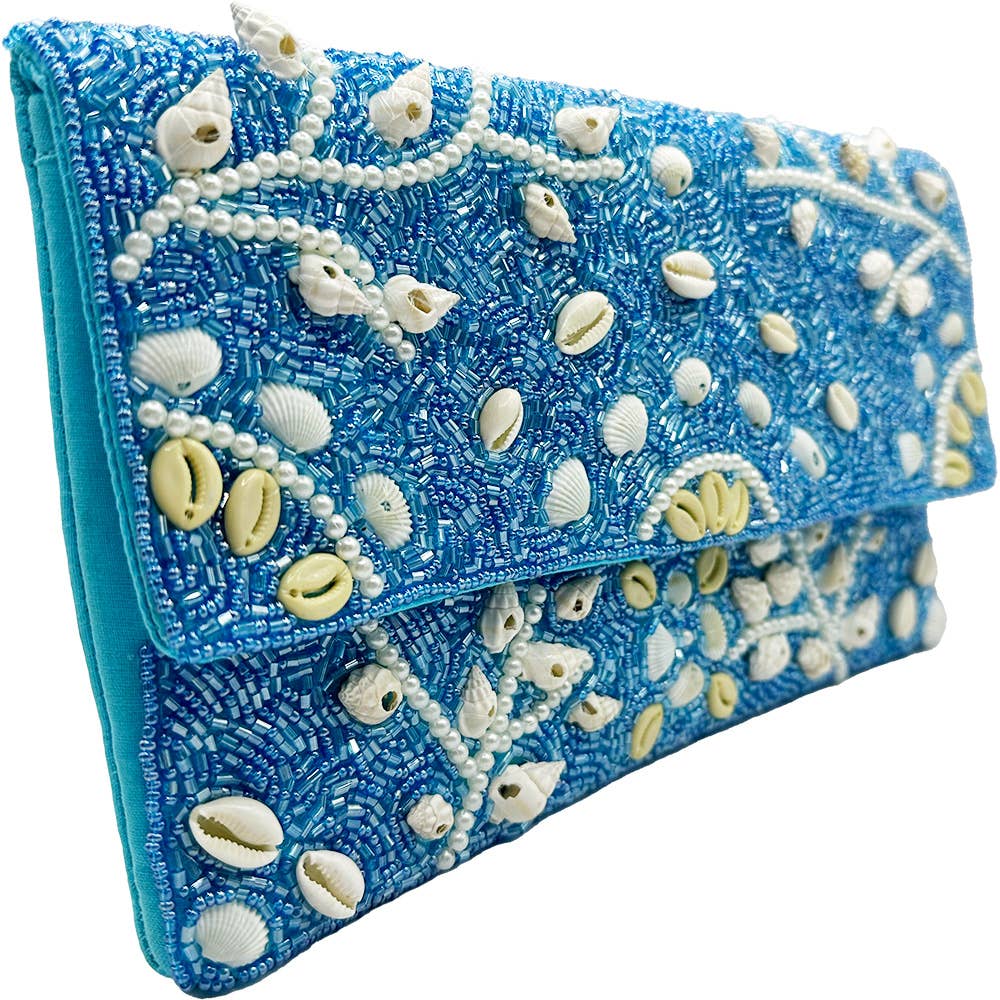 Ole - OCEAN SEASHELL Beaded Clutch Bag LAC-SS-792