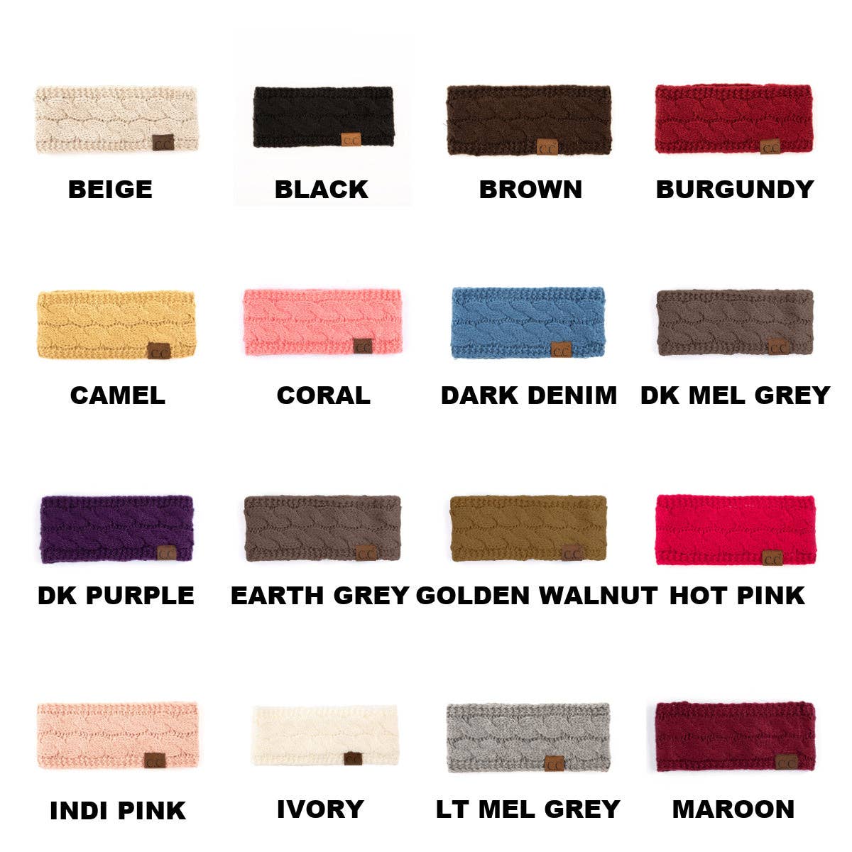 Truly Contagious - CC Cable Knit Lined Headwrap ( HW-20 ): Black