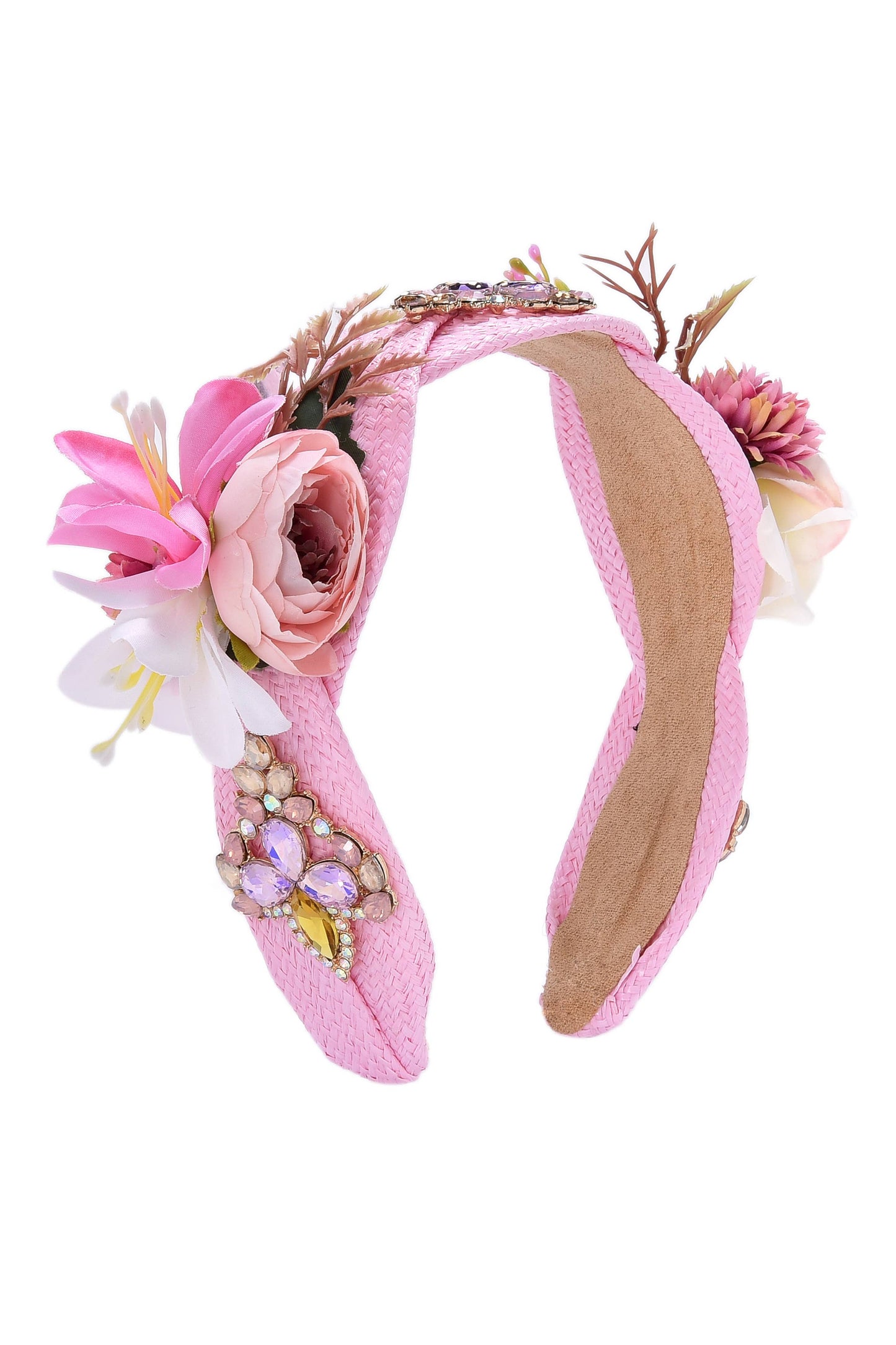 Ole - Floral Rhinestone Braided Headband