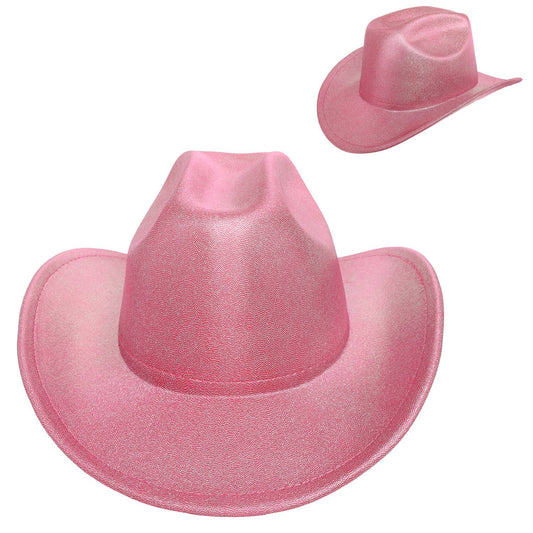 SP Sophia Collection - Fashion Sequin Glittering Cowboy Hat : Fuchsia