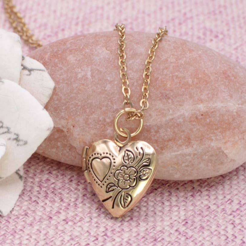 ZAD - A Little Love Tiny Gold Heart Locket Necklace