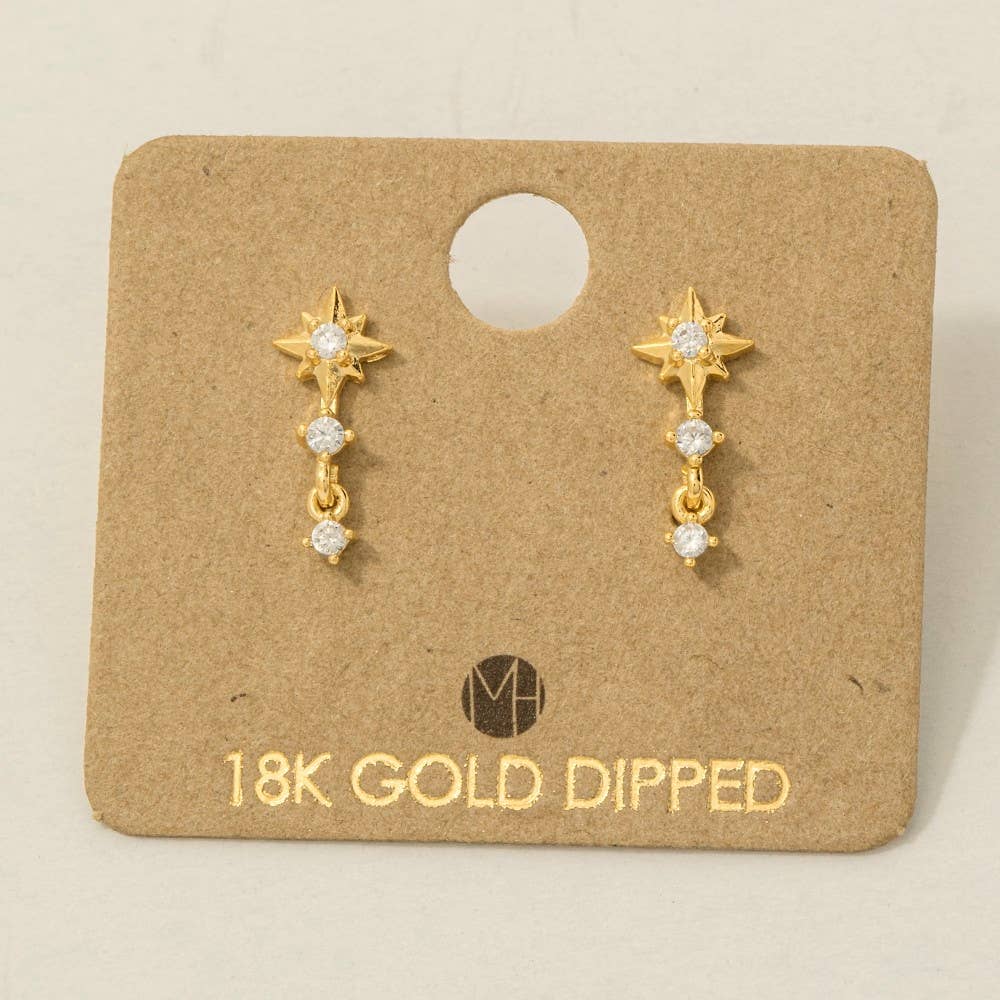 Fame Accessories - Mini Star Layered Drop Earrings: R