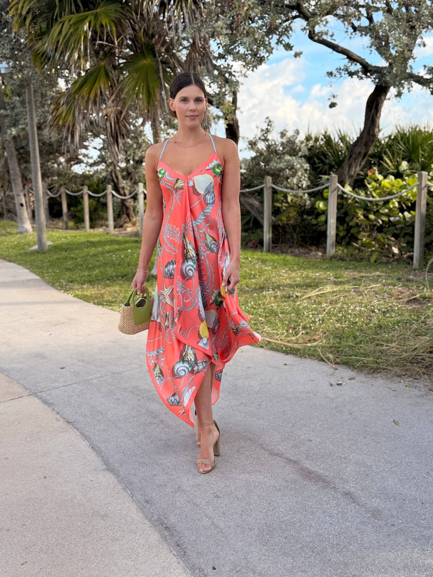 Stacy Bradley Design - Silk Dress / Coral Shell