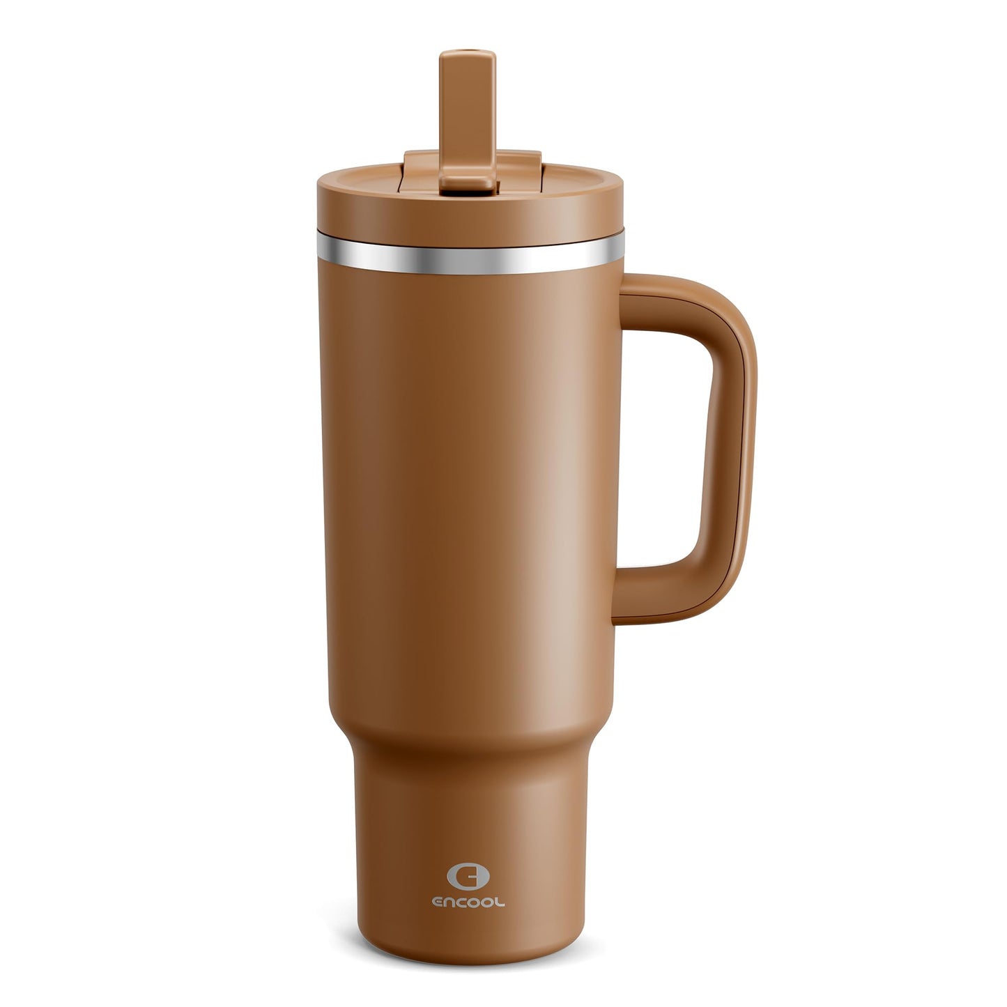 32 oz Tumbler with Handle and Straw: Stainless Steel Insulated Tumbler Keeps Cold for 24 Hours, Leakproof Travel Cup Fits in Cup Holder and BPA-Free, Aquamarine Blue