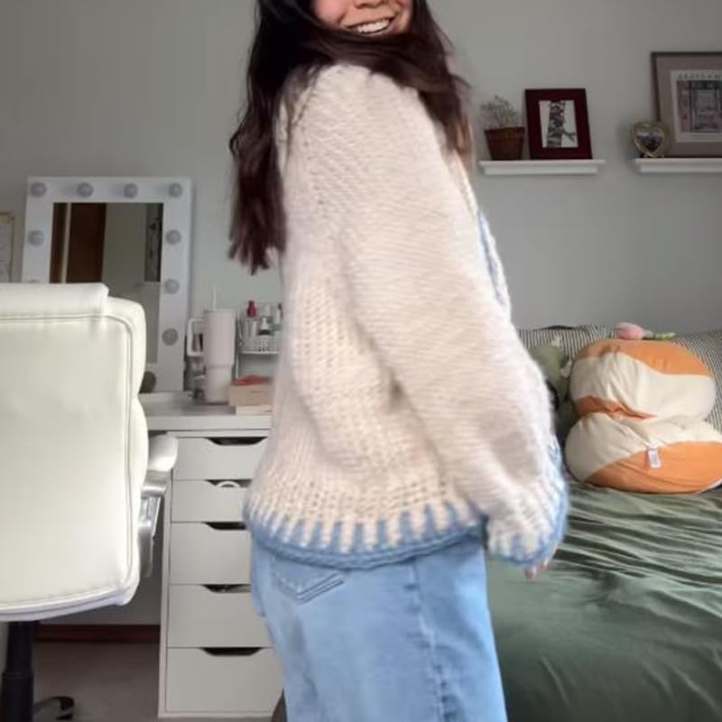 Women Lobster Knit Sweater Cardigan Y2k Long Sleeve Graphic Knitted Cardigans Goth Vintage Knitwear Fall Winter