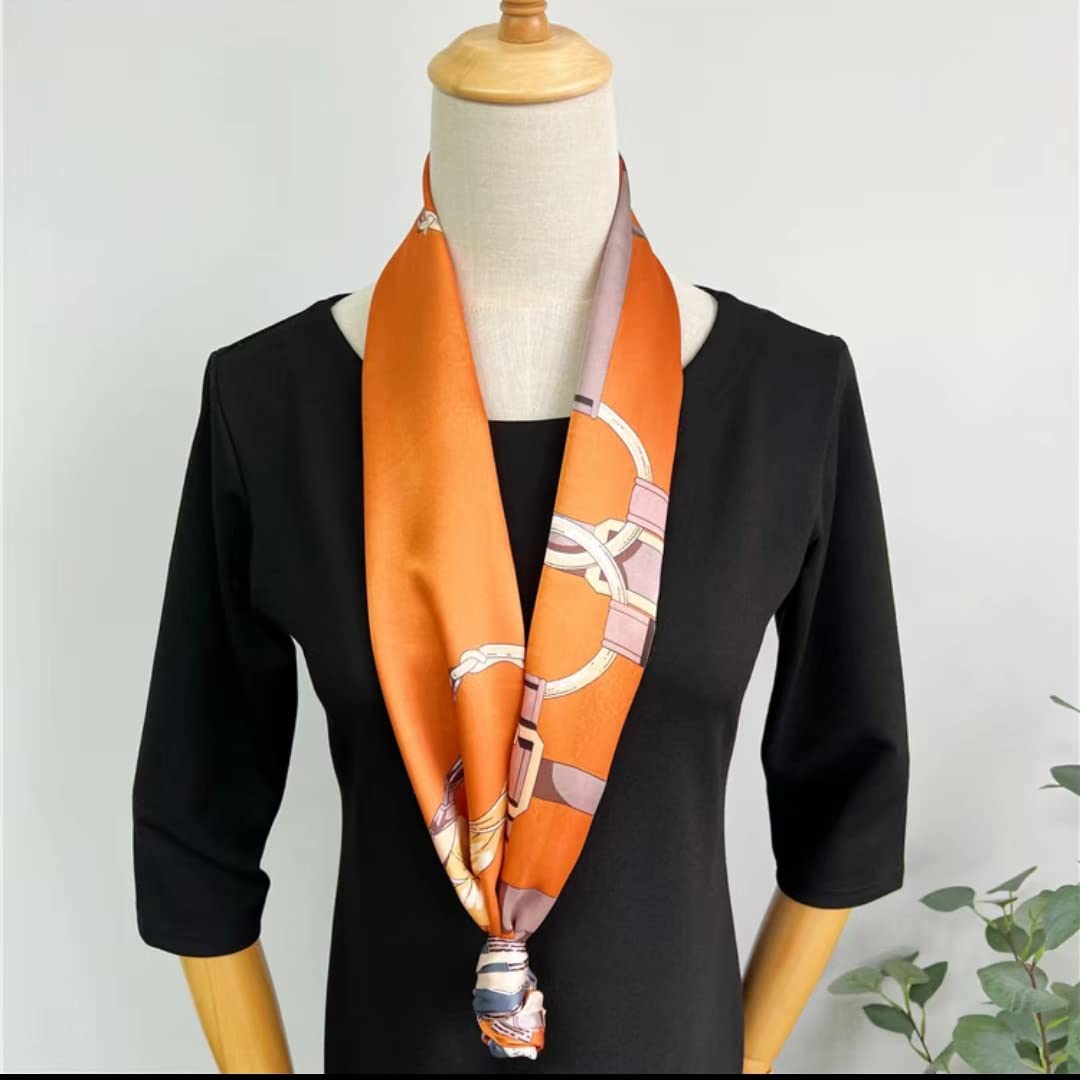 ANDANTINO 100% Silk Scarf for Women 59”*6.3” Long Shawls for Headscarf and Neck- Oblong Hair Wraps with Gift Packed