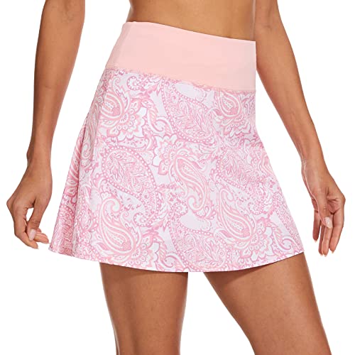 M MOTEEPI 16" Tennis Skirts for Women Pleated Golf Athletic Skorts Skirts with Shorts Pockets Running Pickleball Summer