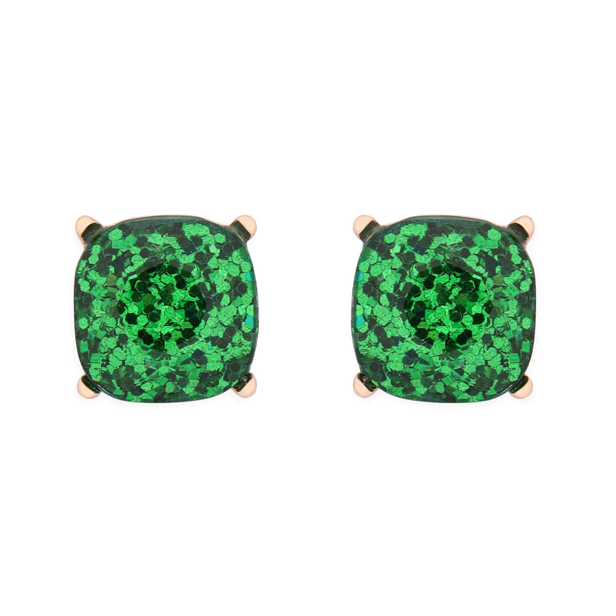 MYS Wholesale Inc - Sparkling Glitter Epoxy Stud Earrings: Gold
