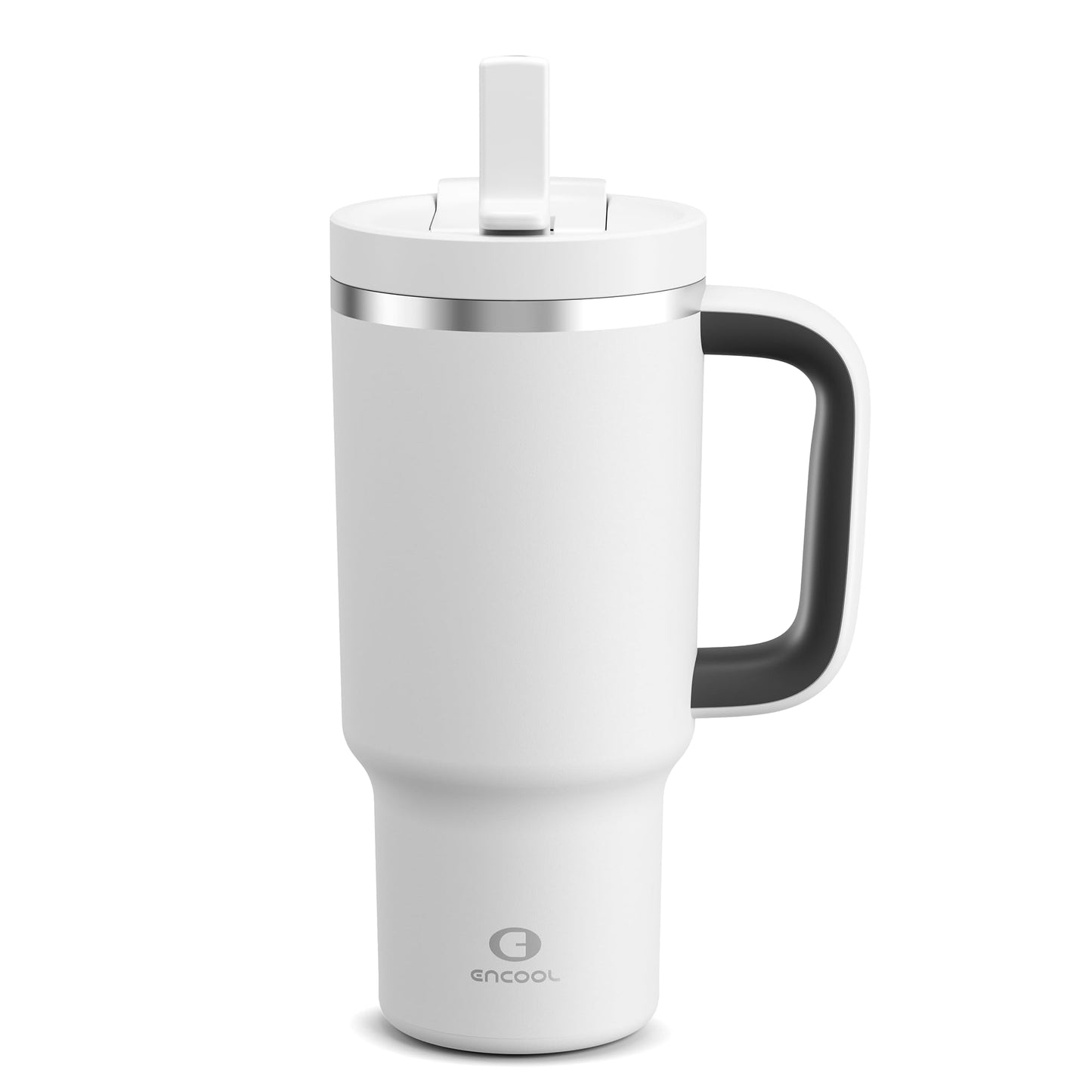 32 oz Tumbler with Handle and Straw: Stainless Steel Insulated Tumbler Keeps Cold for 24 Hours, Leakproof Travel Cup Fits in Cup Holder and BPA-Free, Aquamarine Blue