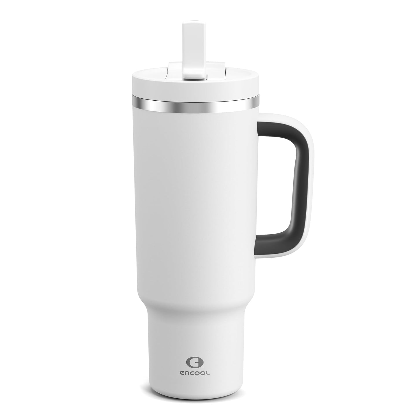 32 oz Tumbler with Handle and Straw: Stainless Steel Insulated Tumbler Keeps Cold for 24 Hours, Leakproof Travel Cup Fits in Cup Holder and BPA-Free, Aquamarine Blue