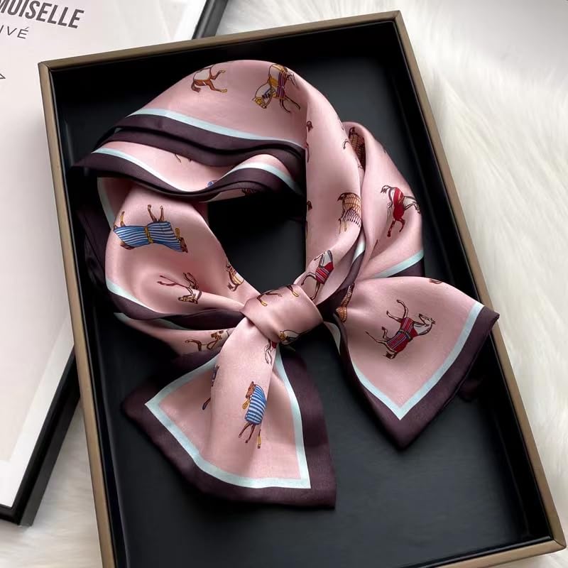 ANDANTINO 100% Silk Scarf for Women 59”*6.3” Long Shawls for Headscarf and Neck- Oblong Hair Wraps with Gift Packed