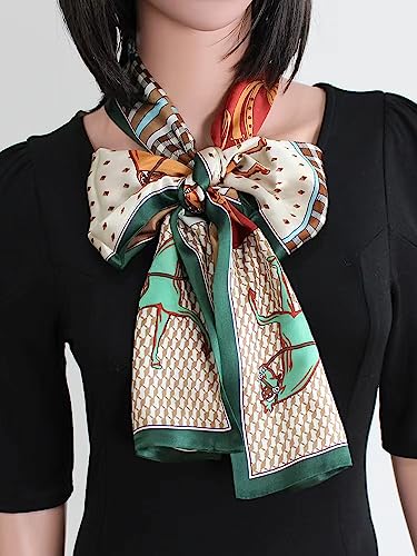 ANDANTINO 100% Silk Scarf for Women 59”*6.3” Long Shawls for Headscarf and Neck- Oblong Hair Wraps with Gift Packed