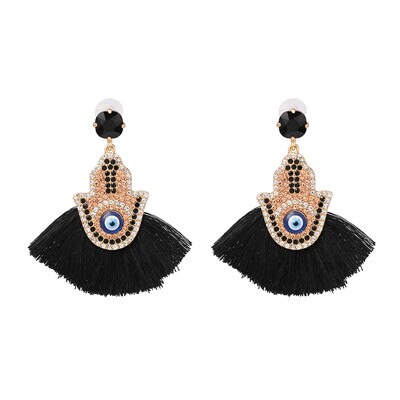 Glamour Rhinestone Hot Pink Tassel Women's Earrings
