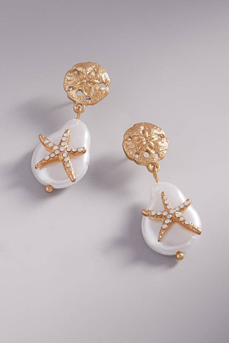 Designature New York - Summer Sealife Vintage Pearl Starfish Post Earring: VG / ONE
