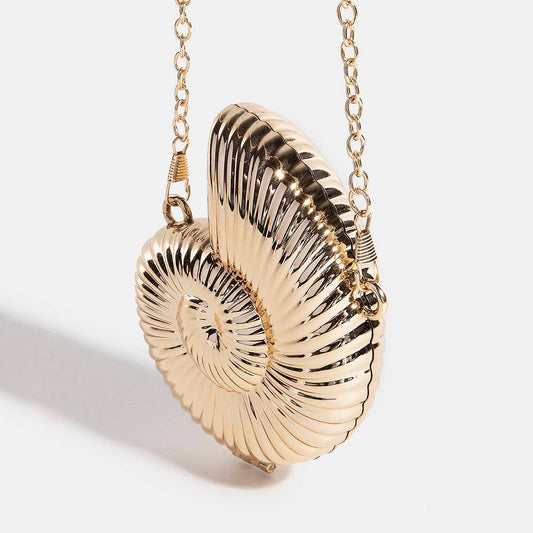 Collections by Fame Accessories - Metallic Sea Shell Clutch Coin Purse: G