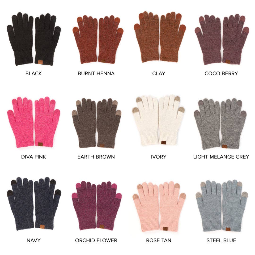 Truly Contagious - CC Ultra Soft Recycled Fine Yarn Women's Gloves ( G-2075 ): Light Melange Grey