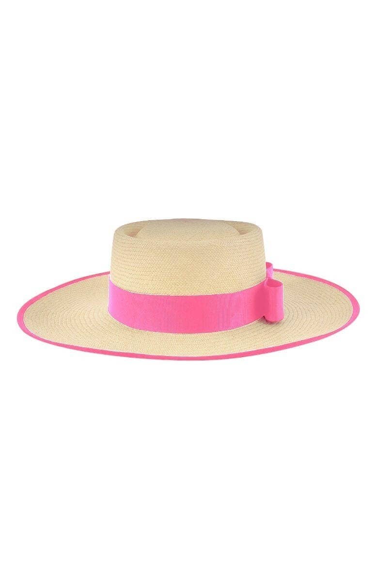 Gretchen Scott LLC - Hand Woven Panama Hat - Cap Ferrat: Pink / S/M