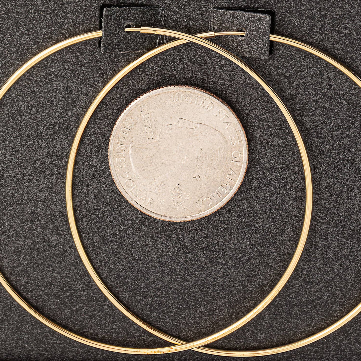 Fame Accessories - Secret Box Gold Dipped Thin 60Mm Hoop Earrings: WG