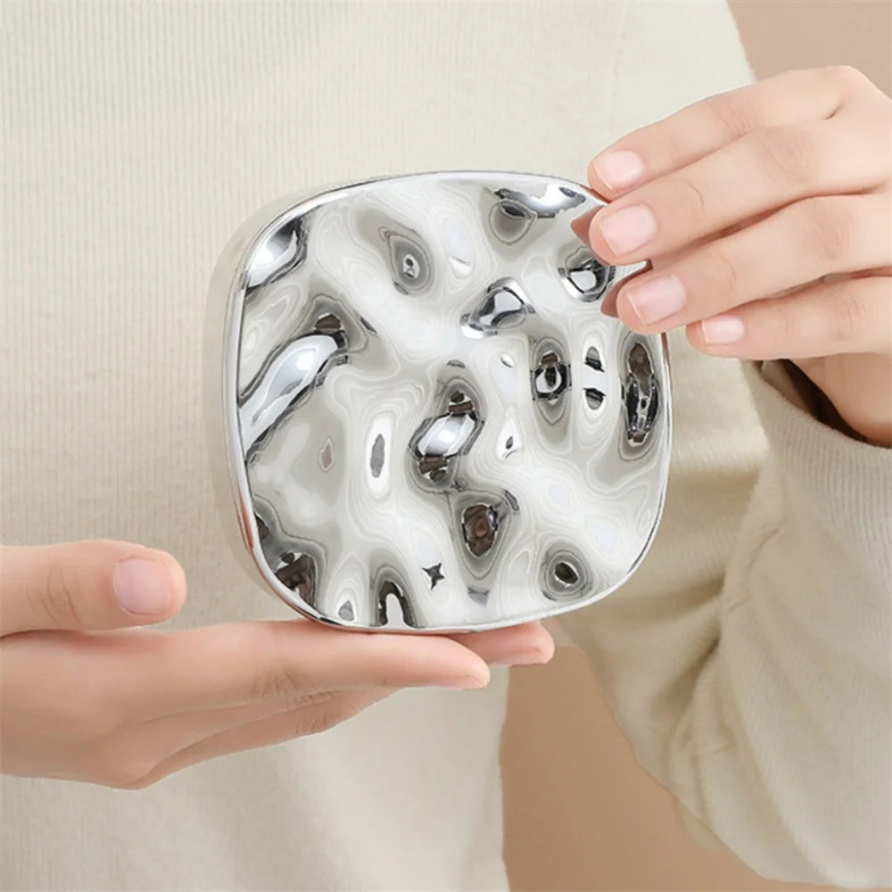 Portable Ring Box Velvet Lined Square Compact Travel Jewelry Case Giftable Necklace Storage for Home Organization