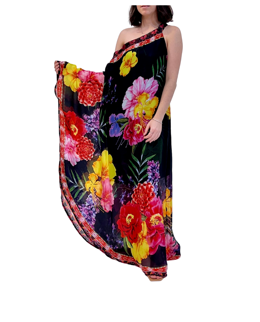 Ranee's - 716 black one shoulder dress