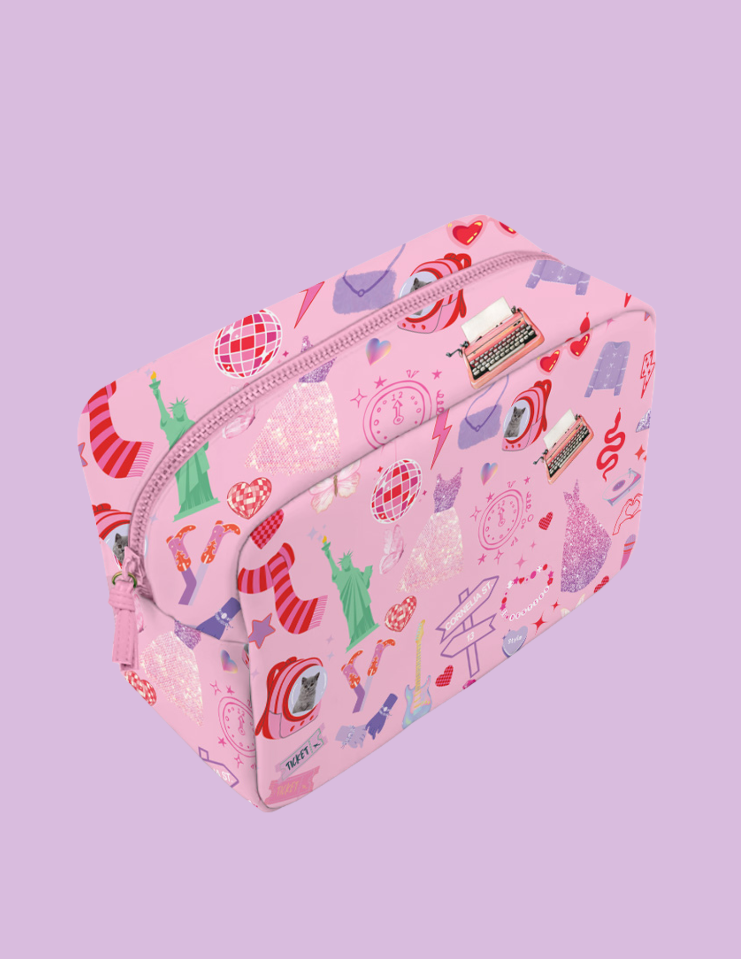 Aspen Lane - Swiftie Taylor Swift Pink Mosaic Cosmetic Pouch Bag