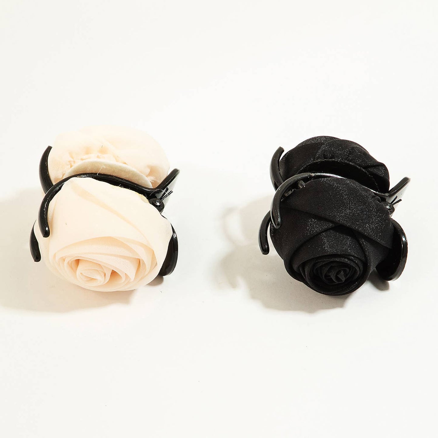 Collections by Fame Accessories - Small Sheer Rose Flower Hair Claw Set: IVPK
