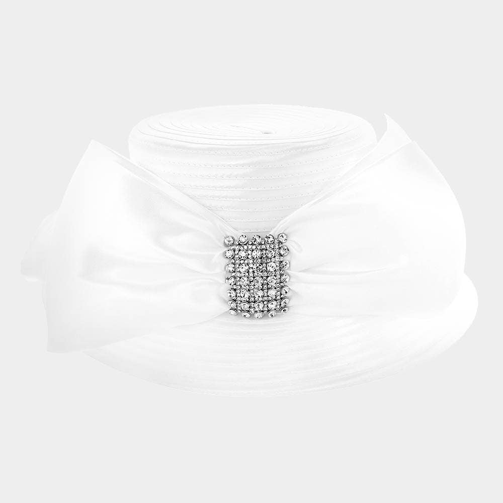 Sensibling Corp. - Braid Bow Stone Accented Hat
: Gold