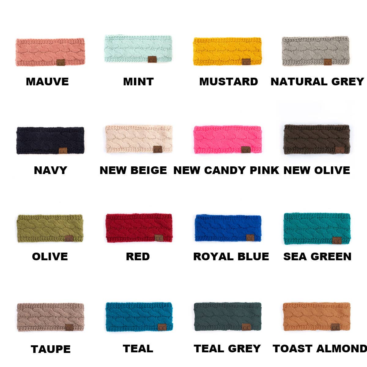 Truly Contagious - CC Cable Knit Lined Headwrap ( HW-20 ): Ivory