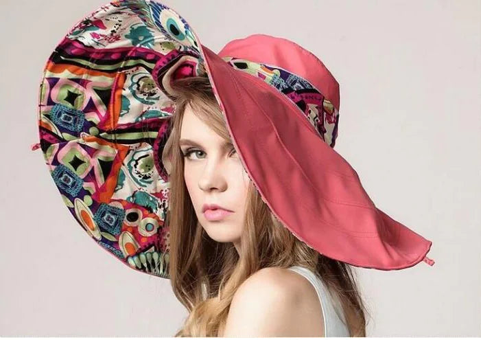 Wide Brim Sun Hat for Women - Foldable Beach Hat