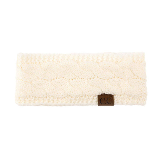 Truly Contagious - CC Cable Knit Lined Headwrap ( HW-20 ): Ivory