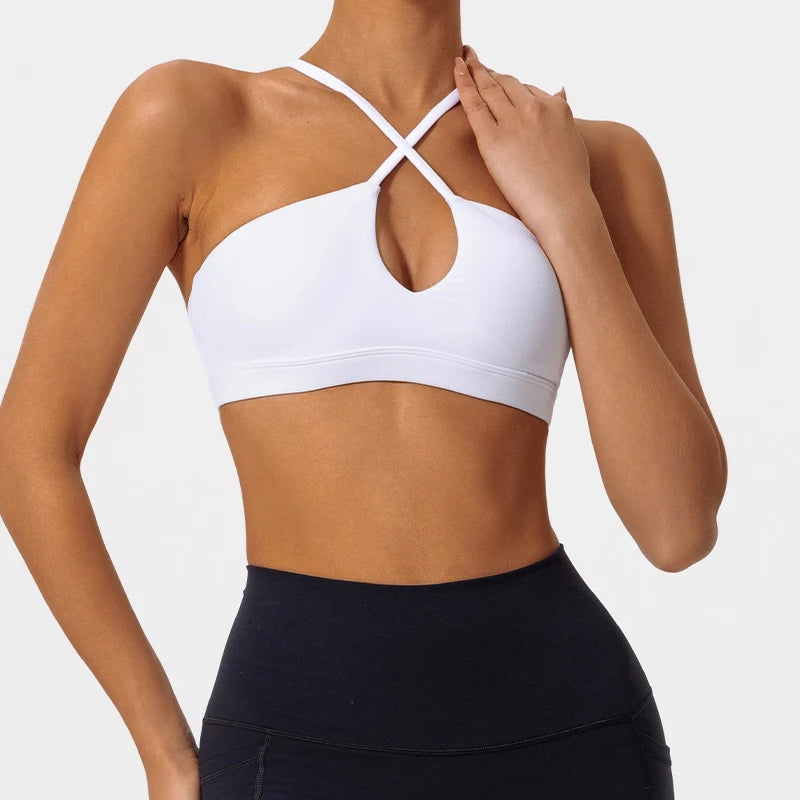 Hearuisav Ultra-soft Fabrics Casual Sports Bra Push up Yoga Clothes Woman Running Fitness Underwear Breathable Gym Top Women