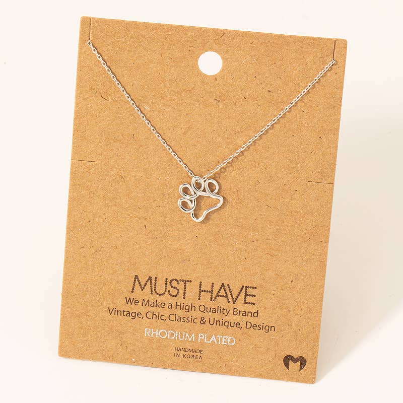 Fame Accessories - Gold Dipped Wire Paw Pendant Necklace: G