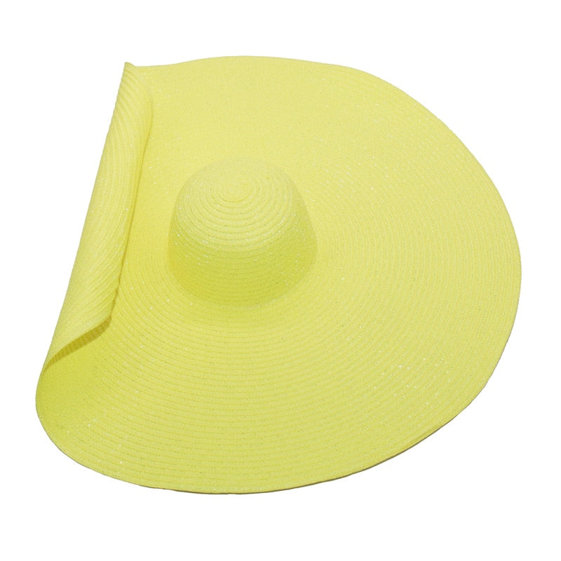 Women's Colorful Large Brim Straw Sun Hat