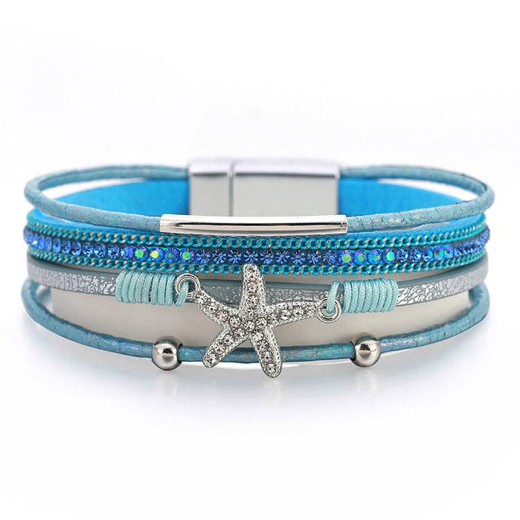 Ole - Seafish Multilayer Magnetic Bracelets B3997: Blue