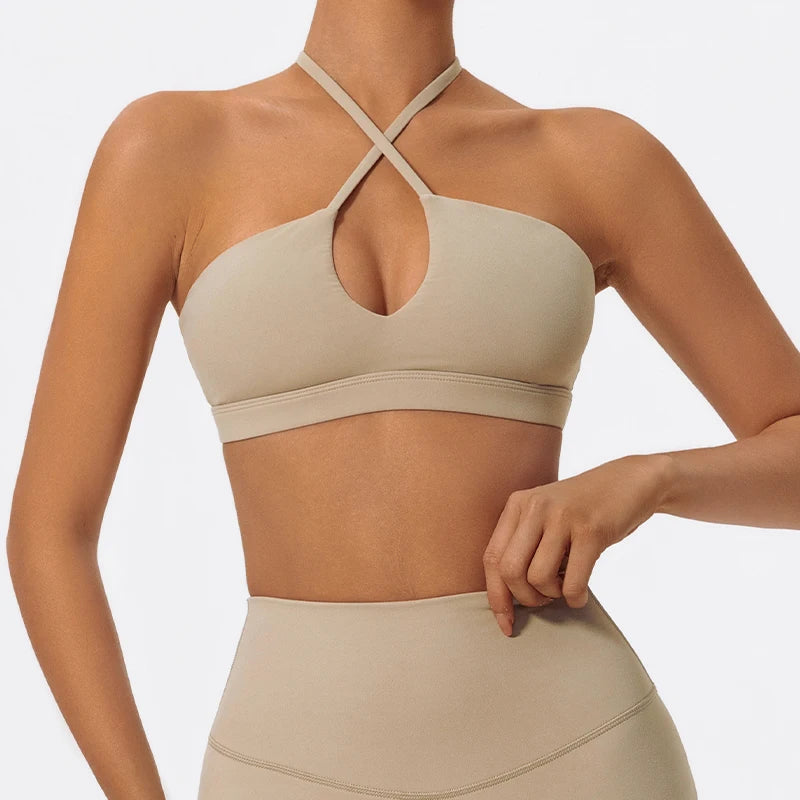 Hearuisav Ultra-soft Fabrics Casual Sports Bra Push up Yoga Clothes Woman Running Fitness Underwear Breathable Gym Top Women