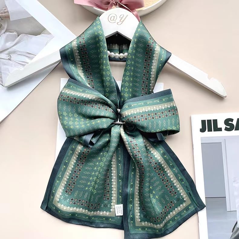 ANDANTINO 100% Silk Scarf for Women 59”*6.3” Long Shawls for Headscarf and Neck- Oblong Hair Wraps with Gift Packed