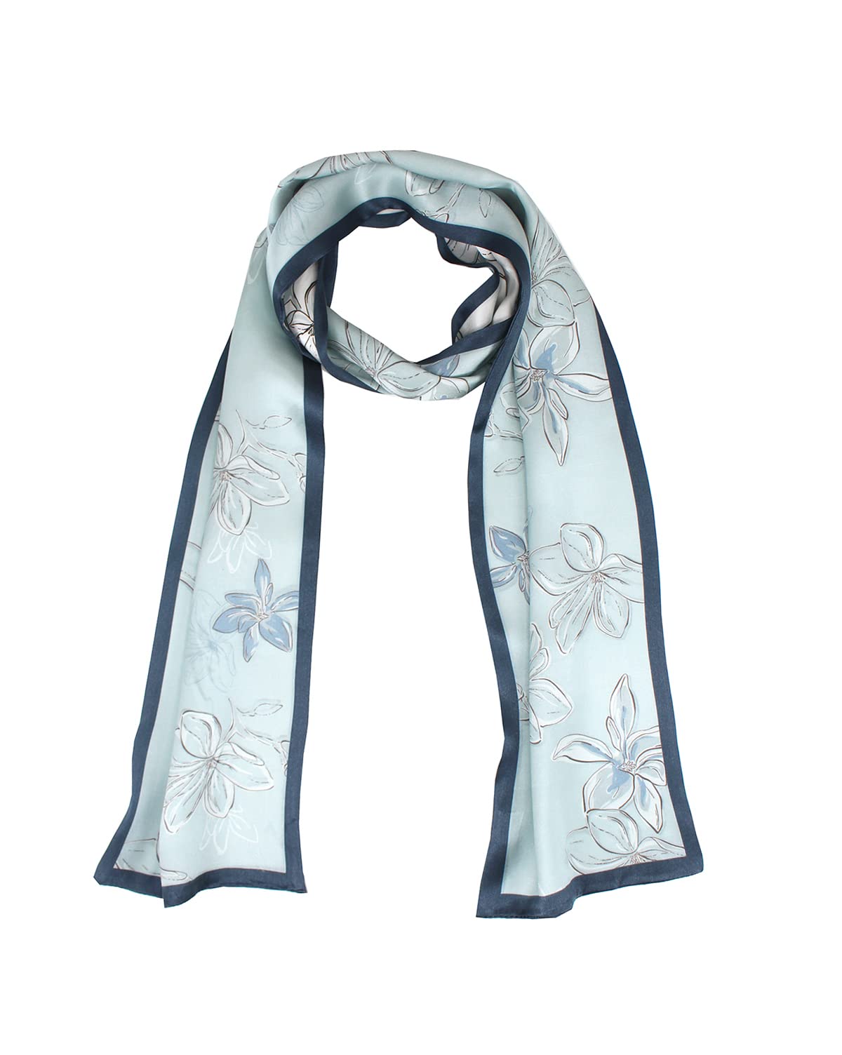 ANDANTINO 100% Silk Scarf for Women 59”*6.3” Long Shawls for Headscarf and Neck- Oblong Hair Wraps with Gift Packed