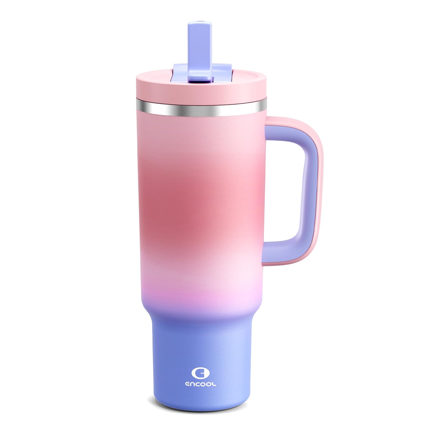 32 oz Tumbler with Handle and Straw: Stainless Steel Insulated Tumbler Keeps Cold for 24 Hours, Leakproof Travel Cup Fits in Cup Holder and BPA-Free, Aquamarine Blue